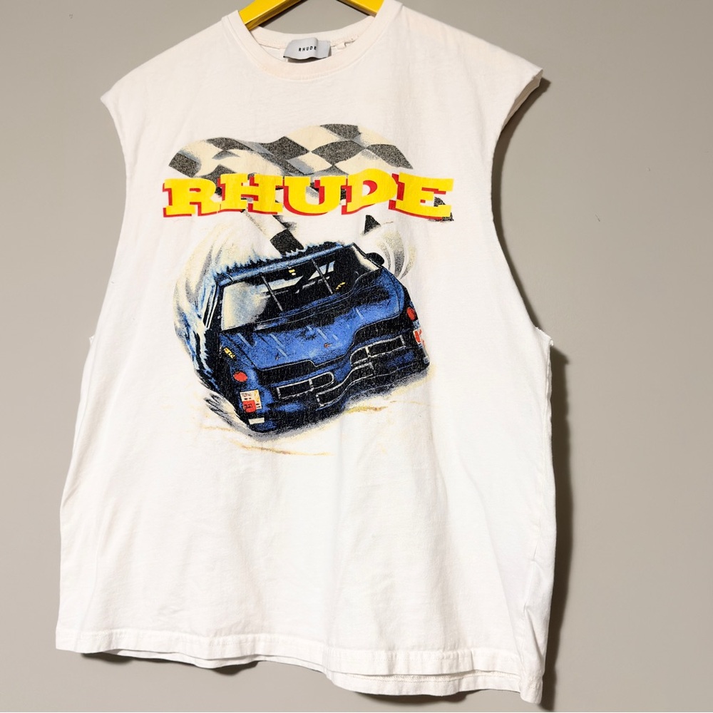 Rhude Cut Off Sleeve Shirt Racing Size Large